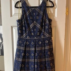 Blue Lace Cocktail Dress